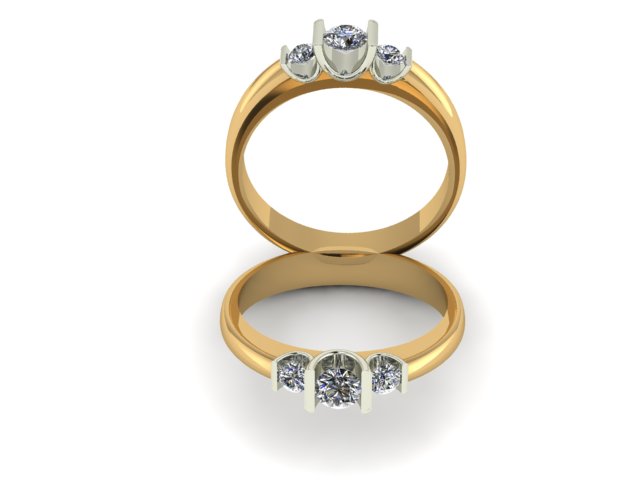 gouden ring met diamant 3d design